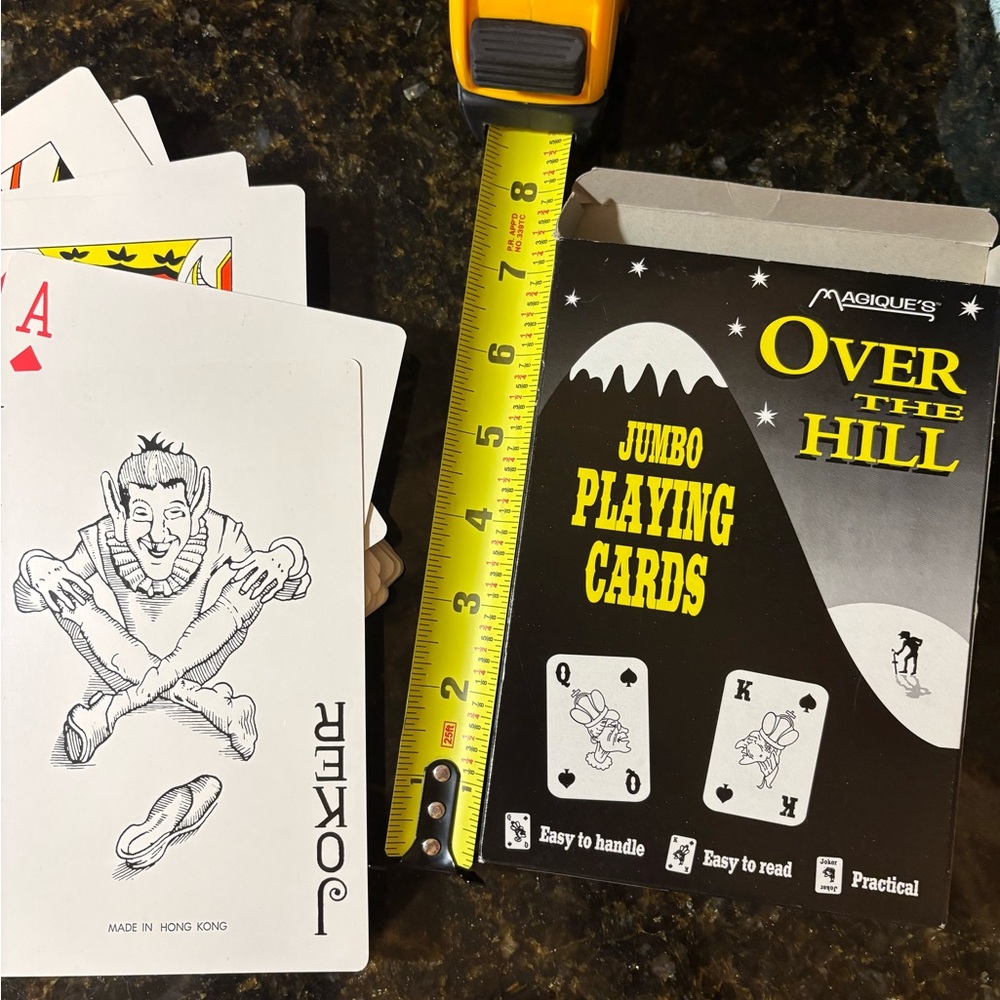 Over The Hill Jumbo Playing Cards Fun Game at Parties. NWOT In Box